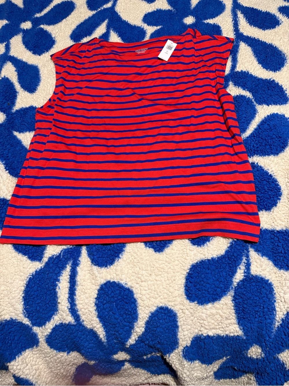 Old Navy Women’s Red & Blue Striped Sleeveless Top